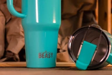 Beast 42 oz Tumbler Stainless Steel Vacuum Insulated Coffee Ice Cup Double Wall Travel Flask (Aqua Blue) - Image 7
