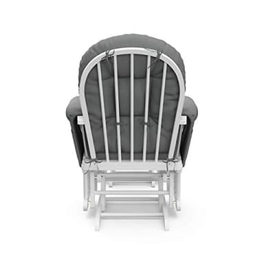 Storkcraft Premium Hoop Glider & Ottoman (White/Gray) — GREENGUARD Gold Certified Nursery Glider, Solid Wood Craftsmanship, Smooth-Gliding Nursery Chair and Ottoman, Award-Winning - Image 12