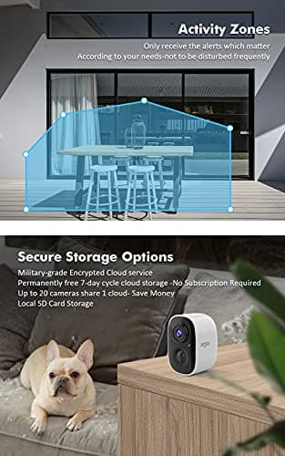 Dzees 2K Security Cameras Wireless Outdoor, Battery Powered AI Motion Detection Spotlight Siren Alarm WiFi Surveillance Indoor Home Camera, Color Night Vision, 2 Way Audio, SD/Cloud IP66, 4 Pack - Image 4