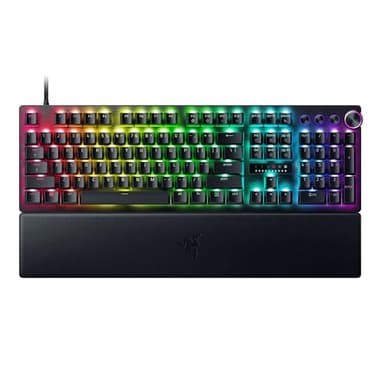Razer Huntsman V3 Pro Esports Gaming Keyboard: Analog Optical Switches - Razer Snap Tap - Rapid Trigger - Adjustable Actuation - Media Keys & Dial - Doubleshot PBT Keycaps - Wrist Rest - Black - Image 1