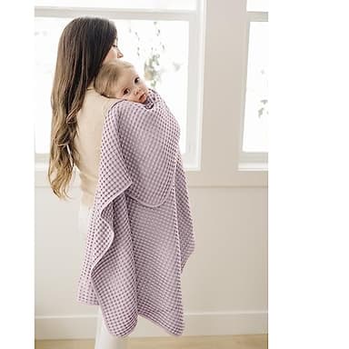 Konssy Waffle Baby Blanket - Soft & Cozy Nursery Swaddle Blanket, Lightweight Toddler Throw for Boys & Girls, Ideal for Wrapping(Purple) - Image 4