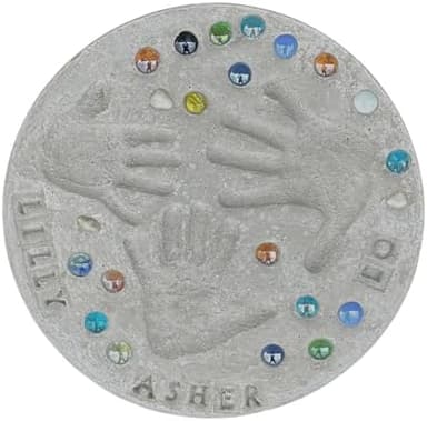 Large DIY Stepping Stone Kit, Handprint Stepping Stone, Mother's Day Gift, Footprint Stepping Stone (14 Inch + Stamp Set - Image 3