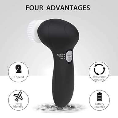 Facial Cleansing Brush Face Scrubber: CLSEVXY Electric Face Spin Cleanser Brushes with 6 Brush Heads for Deep Cleansing, Gentle Exfoliating, Removing Blackhead, Massaging - Image 3