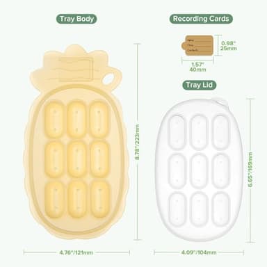 Haakaa Silicone Nibble Freezer Tray -Breastmilk Teething Popsicle Mold - Baby Fruit Food Feeder Teether Tray - Baby Food Maker - Ice Cube Tray - 4 Months+ Babies - BPA Free -Banana - Image 8