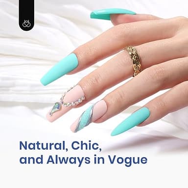 Beetles Gel Nail Kit Easy Nail Extension Set with 500Pcs Nail Tips Coffin Shape 5 In 1 Nail Glue Base Gel and Innovative Led Lamp Easy Diy Nails Art Home Gelly Tips - Image 7
