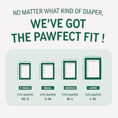 PAWPANG Disposable Dog Diaper Liners Booster Pads for Male & Female Dogs, 100ct, 4 Sizes Options, Doggie Diaper Inserts fit Most Types of Dog Diapers - Pet Belly Bands & Male Wraps (Small (100 ct - Image 5