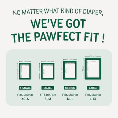 PAWPANG Disposable Dog Diaper Liners Booster Pads for Male & Female Dogs, 100ct, 4 Sizes Options, Doggie Diaper Inserts fit Most Types of Dog Diapers - Pet Belly Bands & Male Wraps (Large (100 ct)) - Image 6