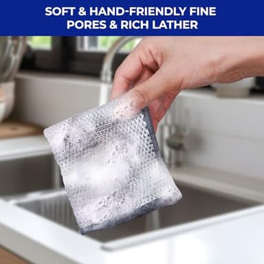 Wangjinpeng 12 PCS 3-Layer Non-Scratch Multipurpose Steel Wire Dishcloths - Reusable Quick-Dry Odor-Free Scrub Cloths for Dishes, Kitchen Cleaning Cloths for Cookware, Sinks, Stove Tops(7.87X7.87) - Image 6