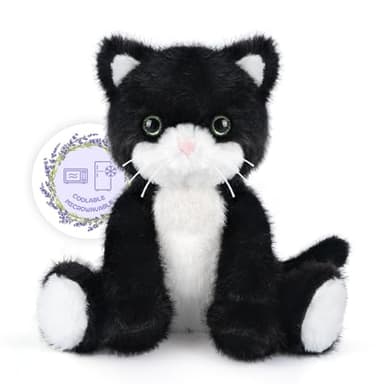 SuzziPals Heatable & Coolable Black and White Cat Stuffed Animal, Cat Heating Pad Microwavable for Soothing & Relaxation, Lavender Scented Tuxedo Cat Plush Toy for Stress Relief, Cat Toys for Kids - Image 1