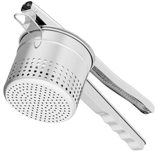 GloTika Large 15oz Potato Ricer, Heavy Duty Stainless Steel Potato Masher with Ergonomic Handle, Masher and Ricer Kitchen Tool for Mashed Potatoes, Noodle Maker - Image 1