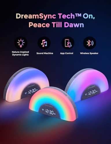 Momcozy DreamSync Tech™ Baby Sound Machine, Night Light, APP Control, Routine Builder, White Noise Machine with 34 Soothing Sounds, Wake Up Light Sunrise Alarm Clock, Wireless Speaker - Image 2