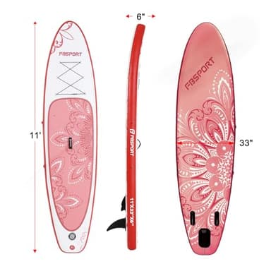 FBSPORT 11' Premium Stand Up Paddle Board, Yoga Board with Durable SUP Accessories & Carry Bag | Wide Stance, Surf Control, Non-Slip Deck, Leash, Paddle and Pump for Youth & Adult - Image 2