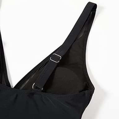 SUUKSESS Women Slimming Tummy Control One Piece Swimsuits Sexy Mesh High Waisted Monokini Bathing Suits (Black, L) - Image 6