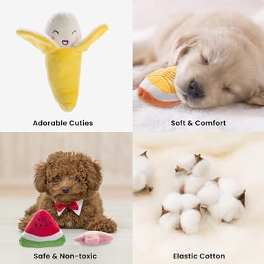 Nocciola Dog Squeaky Toys, Plush Small Dog Toys for Dogs, Stuffed with Squeakers,12 pcs Puppy Toys with a Carrying Bag for Small Medium Size - Image 2