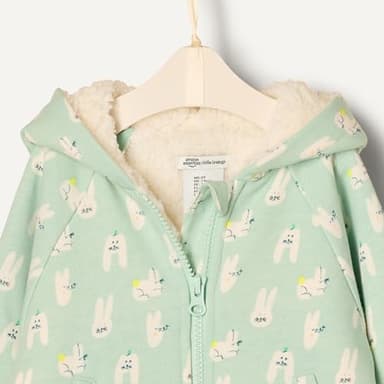 Amazon Essentials x Sofia Grainge Unisex Babies' Zip Hoodie Sweatshirt, Pale Green Rabbits, 18 Months - Image 4