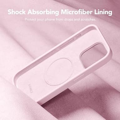 GONEZ Magnetic for iPhone 13 Pro Max Case, Compatible with MagSafe, [Screen Protector + Camera Lens Protector], Silicone Shockproof Anti-Scratch Protective Phone Case 6.7 inch, Chalk Pink - Image 7