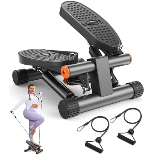 Niceday Steppers for Exercise, Mini Stair Stepper with Resistance Bands at Home Workout Equipment with 300LBS Loading Capacity, Hydraulic Fitness Stepper with LCD Monitor - Image 1