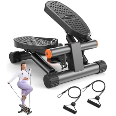 Niceday Steppers for Exercise, Mini Stair Stepper with Resistance Bands at Home Workout Equipment with 300LBS Loading Capacity, Hydraulic Fitness Stepper with LCD Monitor - Image 1