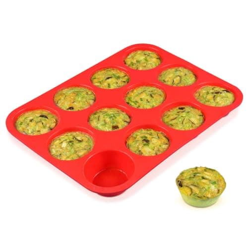 12 Cups Silicone Muffin Pan - Nonstick Cupcake Pan 1 Pack Regular Size Silicone Mold for Baking - Image 1