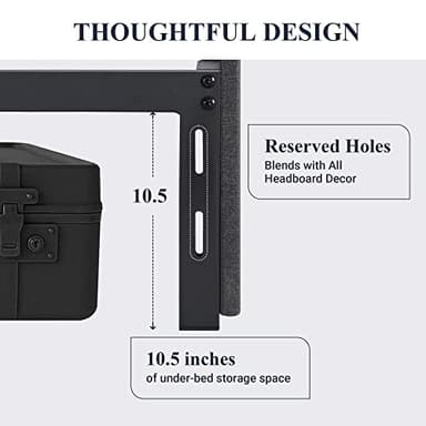 Allewie Full Size Platform Bed Frame with 3 Storage Drawers, Fabric Upholstered, Wooden Slats Support, No Box Spring Needed, Noise Free, Easy Assembly, Dark Grey - Image 4