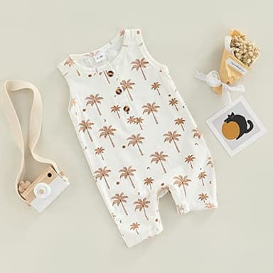 CIYCUIT Baby Boy Sleeveless Romper Newborn 0 3 6 9 12 Months Summer Clothes White 3-6 Months - Image 5