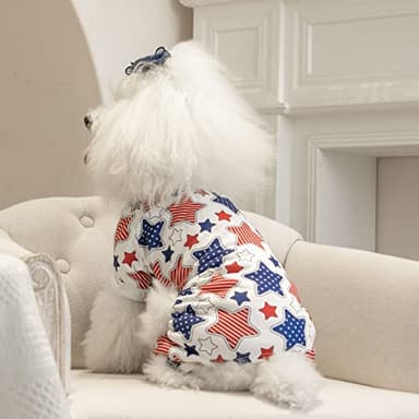 CuteBone Small Dog Pajamas Shirt Stretchy Summer Puppy Pjs Soft Cat Onesies Pet Clothes for Daily Wear DA19XS - Image 5