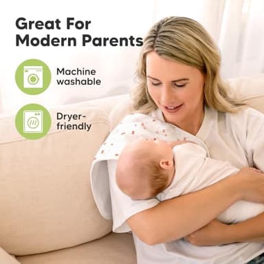 Organic Burp Cloths Baby Boy & Girl - 5-Pack Super Absorbent Cotton Burping Cloths for Babies, Soft & Plush Newborn Spit Up Rags, Infant Towels for Milk Spit Up, Unisex, Large 21" x 10" (Butterflies) - Image 7