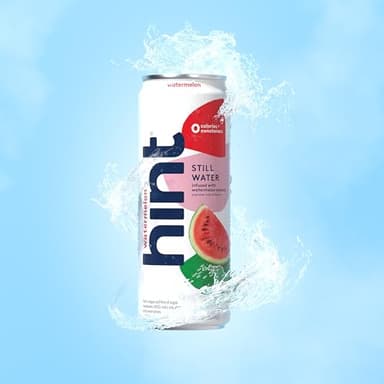 Hint Watermelon Canned Flavored Water, Pure Still Water Infused with Watermelon Essence, 12 oz Slim Cans, Zero Sugar, Calories, Sweeteners, Preservatives, or Artificial Flavors (Pack of 12) - Image 6