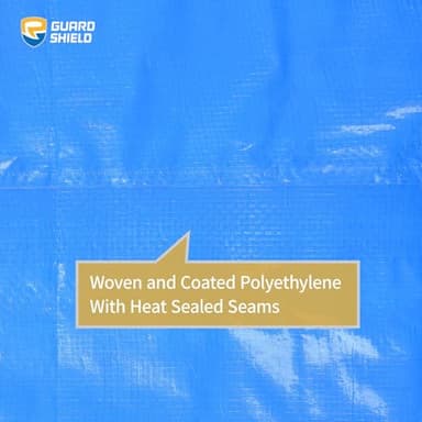 GUARD SHIELD Blue Tarp Waterproof 12x20 Feet Medium Duty All Purpose Poly Tarps Cover 7mil - Image 4