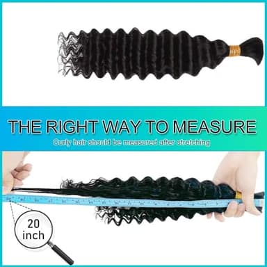 Human Braiding Hair 18 Inch 6 Bundles Human Hair Braiding Hair No Weft Deep Wave Bulk Human Hair for Braiding Hair Extensions for Boho Braids Wet and Wavy 150g P4/27# - Image 5