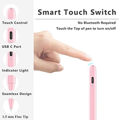 Stylus Pen for iPad (2018-2025) with Fast Charging & Palm Rejection, Pencil for Apple iPad 11th A16/10/9/8/7/6th, Pro 11“13”M4/12.9 inch, Air 11/13 inch M3 2025&M2 2024/5/4/3rd, Mini A17 Pro/6/5th - Image 4