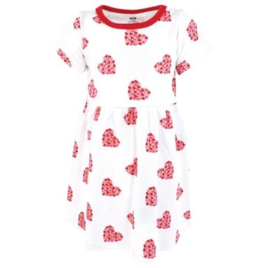 Hudson Baby Girls Cotton Dresses, Valentine Hearts, 3-6 Months - Image 3