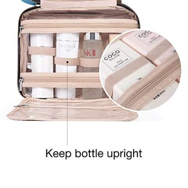 BAGSMART Toiletry Bag Travel Bag with Hanging Hook, Water-resistant Makeup Cosmetic Bag Travel Organizer for Accessories, Shampoo, Full Sized Container, Toiletries,Large-Teal - Image 3