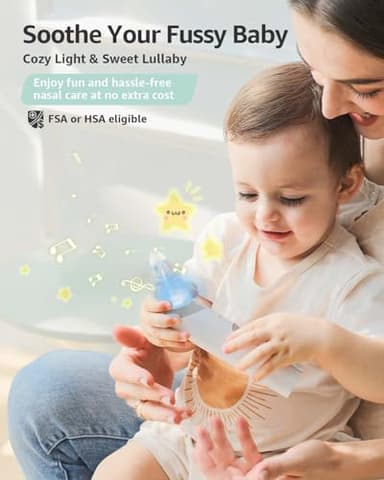 GROWNSY Nasal Aspirator for Baby, Electric Baby Nose Sucker with Larger Suction Chamber and More Powerful Suction, Automatic Nose Cleaner with Music and Light Soothing Function - Image 4