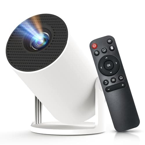Built-in Apps & 2025 Upgraded Smart Projector with Wi-Fi 6 & Bluetooth 5.4, 1080P 4K Support Full HD, Auto Keystone 360° Portable Home Cinema Mini Projector for iOS/Android OptiBarrel 005