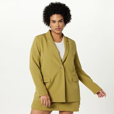 The Drop Women's Blake Long Blazer, Olive Oil XXL, Plus Size - Image 5
