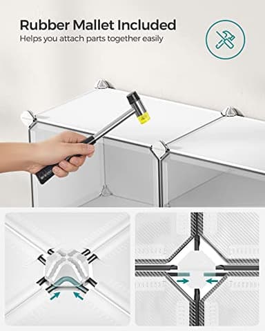 SONGMICS Shoe Rack Organizer, 6-Tier Shoe Storage Cabinet for Closet and Entryway, Holds 24 Pairs of Shoes, Adjustable, White ULPC033W01 - Image 8