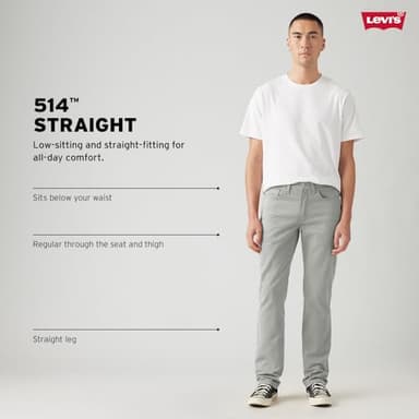 Levi's Men's 514 Straight Fit Cut Jeans (Also Available in Big & Tall), Just A Rinse - Image 4