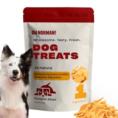 OH NORMAN! Single Ingredient Pumpkin Dog Treats by Kaley Cuoco, Healthy Dog Treats for All Life Stages and Breeds, Air Dried, Ethically Sourced in Canada, 6 Oz - Image 1