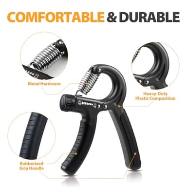 NIYIKOW 2 Pack Grip Strength Trainer, Hand Grip Strengthener, Adjustable Resistance 22-132Lbs (10-60kg), Forearm Strengthener, Perfect for Musicians Athletes - Carbon Black - Image 4