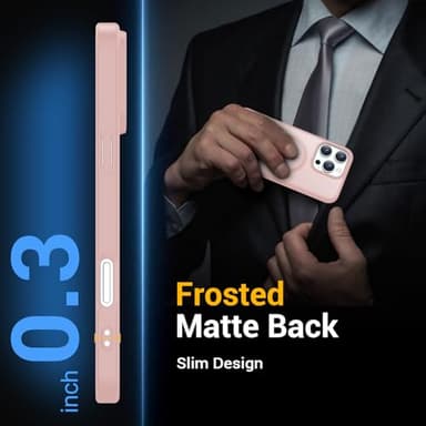 Temdan for iPhone 16 Pro Case [Compatible with MagSafe] [Military-Grade Drop Protection] [Anti-Fingerprint] [Anti-Scratch] Slim Silky-Soft Touch Translucent Matte Case 6.3 inch, Light Pink - Image 5