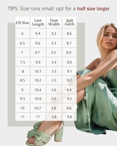 MUCCCUTE Women's Bow Heels Chunky Block Open Toe Heeled Sandals Ankle Strap 2in Buckle Heels for Bridal Wedding (Light Green, Size 10) - Image 4