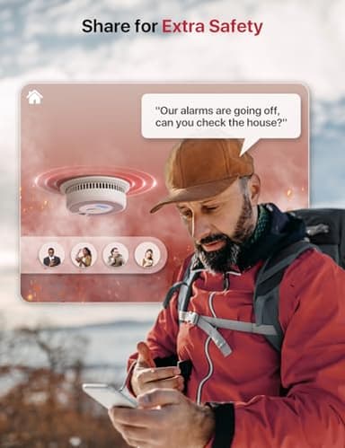 X-Sense Smart Smoke Detector Carbon Monoxide Detector Combo, Battery-Operated (Not AC Hardwired) Interconnected Combination Smoke Carbon Monoxide Detector, 5 Detectors with 1 Base Station, SC07-MR51 - Image 7