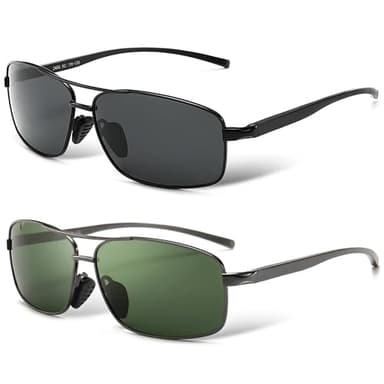 SUNGAIT Ultra Lightweight Rectangular Polarized Sunglasses Men UV400 Protection SGT458HH-QMLV-8 - Image 1