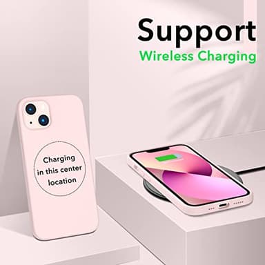 ORNARTO Compatible with iPhone 13 Case 6.1, Slim Liquid Silicone 3 Layers Full Covered Soft Gel Rubber Phone Case Protective Cover 6.1 Inch-Chalk Pink - Image 5