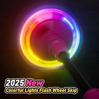 HopeRock Skip Ball Toy for Girls Ages 6-10,Girl Birthday Gifts,3 Fun Modes,Flashing Light-Up Wheel,LED Digital Counter,Replaceable Battery,Girl Birthday Gifts for Age 6-10+,Fun Outdoor Girl Toys-Pink - Image 3