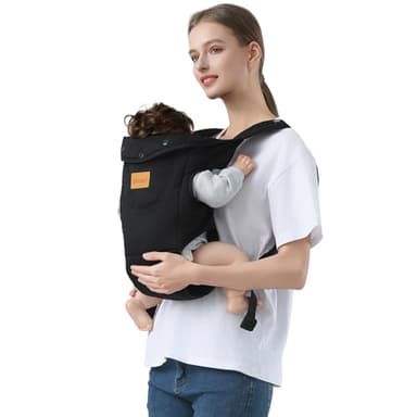 Shiaon Baby Carrier Newborn to Toddler(7-30lbs), Toddler Carrier Baby Holder Carrier with Adjustable Shoulder Strap, Chest Carriers, Black - Image 1