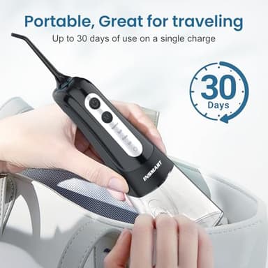 Cordless Water Dental Flosser Teeth Cleaner, INSMART Professional 300ML Tank DIY Mode USB Rechargeable Dental Oral Irrigator for Home and Travel, IPX7 Waterproof 6 Modes Irrigate for Oral Care - Image 4