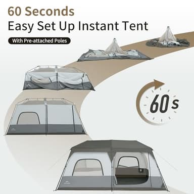 Naturehike Cape 6 Person 8 Person Camping Tent, 60S Easy Setup Instant Tent Pop up Tent, Waterproof Large Tall 6/8 Person Tents for Camping, Car Camping - Image 6