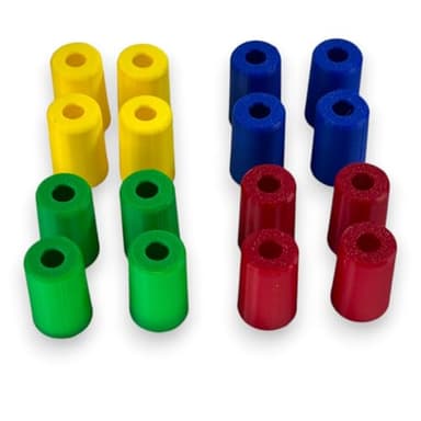 BBEventsINC 3D Printed Replacement Game Pieces – Set of 16 Movers, Pawns, Pegs Compatible with Trouble Board Game – 4 Colors: Red, Green, Blue, Yellow – Made in USA